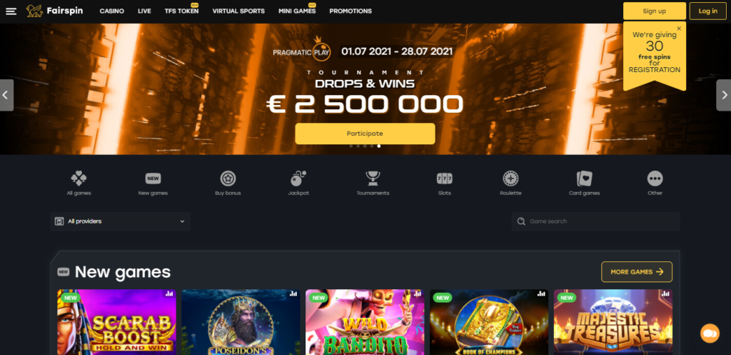 Обзор онлайн казино Fairspin