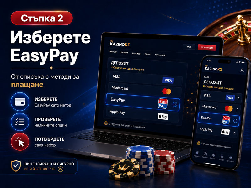 депозит в казино с easypay: Стъпка 2