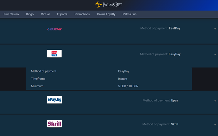 Easypay Palmsbet